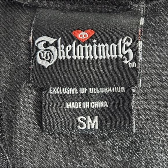 Skelanimals Black/Red Plaid Contrast Pleated Skirt with Pockets, sz Small - Picture 5 of 7